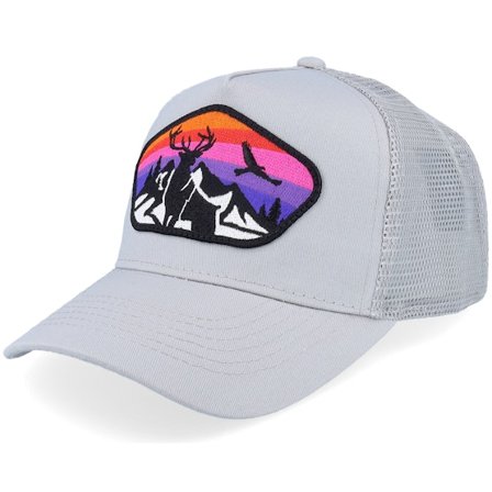 Kiddo Cap - Grau Trucker Cap - Kids Colorful Deer Big Patch Light Grey Trucker @ Hatstore