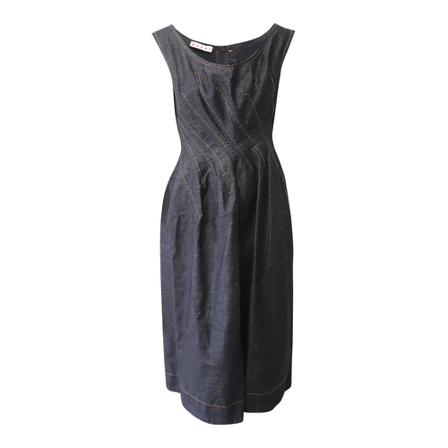 Marni Pre-owned, Marni Sheath Dress in Blue Cotton Denim Zwart, Dames, Maat:M