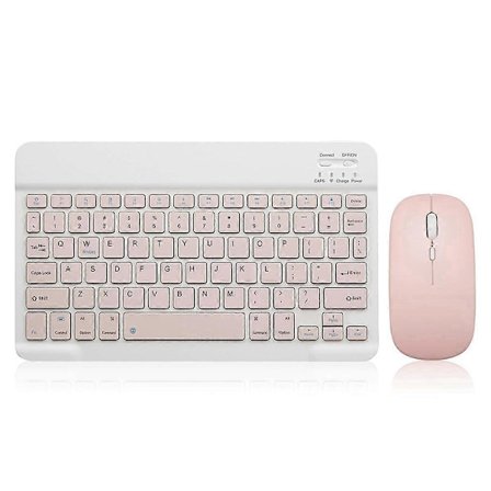 10-tums Bluetooth-tangentbord med batteridriven mus, ultratunn trådlös mus och tangentbordsset för Android C