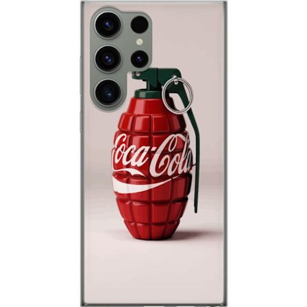 Kompatibelt Mobildeksel til Samsung Samsung Galaxy S23 Ultra Kunstnerisk illustrasjon av Coca Cola granateple i rødt og grønt, pop art inspirert mot