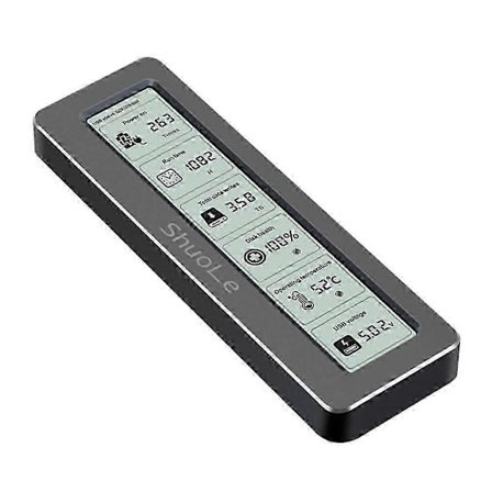 M.2 NVMe/SATA Dual Protocol SSD-kabinett med skärm, Type-C 10Gbps, Hälsomonitor