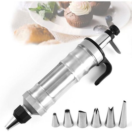 Icing Dekoration Pistol Sæt, Rustfrit Stål Dessert Dekoratør Kage