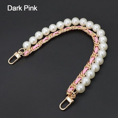Pearl Strap Väskor Handväska Handtag MÖRKROSA Dark Pink