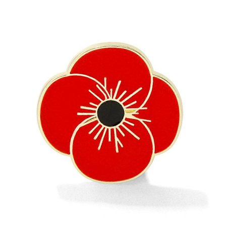 Husk valmuen: Veteran- og militærmindedag valmue-nålebadge (FMY)