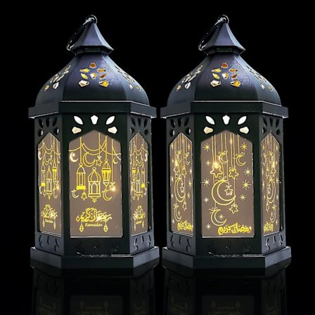Ramadan-lykter, 14 stk. Ramadan-dekorasjoner til hjemmet - Ramadan-gaver til barn - Ramadan-dekorasjoner til bord, vegg, utendørs og Eid-dekor