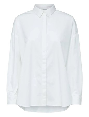 Slfhema Ls Shirt B White Selected