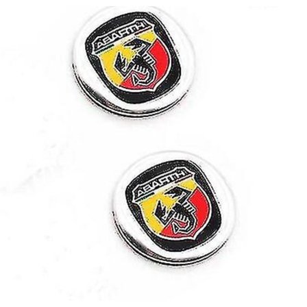 2x Ny Fjärrnyckelbricka Emblem Klistermärke Logo För Fiat Abarth I Svart - 14mm