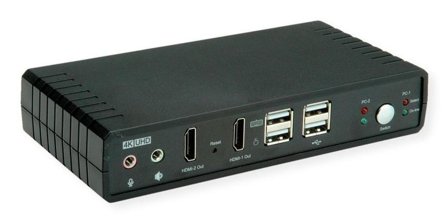 ROLINE Dual Head KVM Switch, 1 User