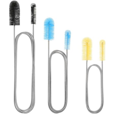 3-delt sæt Akvarium Filter Rørbørste Rustfrit Stål Rør