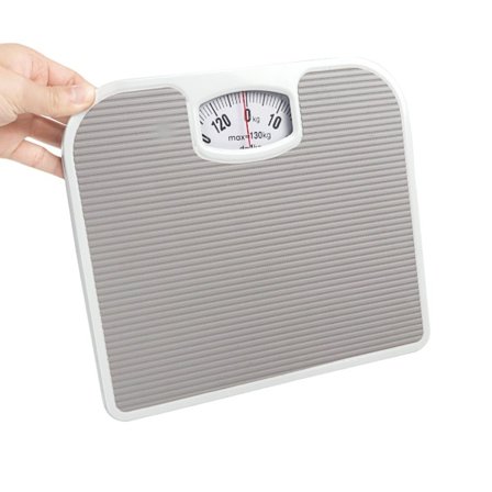 Mekanisk personvægt med læderoverflade - 130kg kapacitet og præcis analog aflæsning Gray