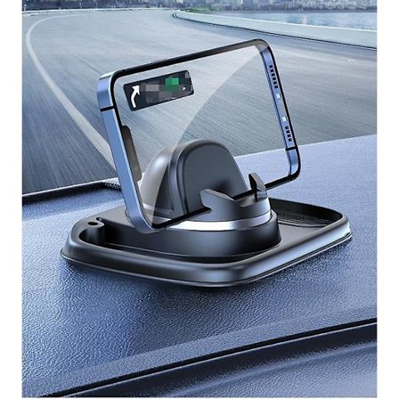 Telefonholder til bil, [Justerbart fjederdesign] Dashboard mobiltelefonholder til bil, 360 roterbar biltelefonholder med skridsikker silikone, 