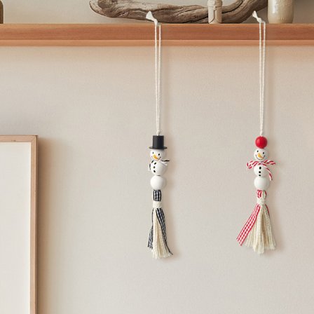 Håndlagde julepynt, liten snømann dusk anheng, Chris