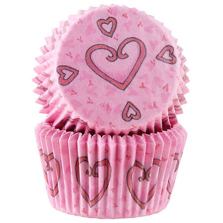 CACAS Muffinsform Hjerte Rosa 50stk