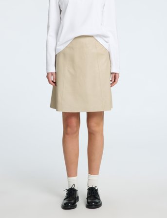 Selected Slfnew Ibi Mw Leather Skirt B Noos - Cream - 38