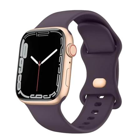 Blødt silikonearmbånd til Apple Watch 8 7 6 5 4 3 SE Rem til IWatch Ultra 49mm 45mm 41mm 40mm 44mm 38mm 42mm ur Deep Purple