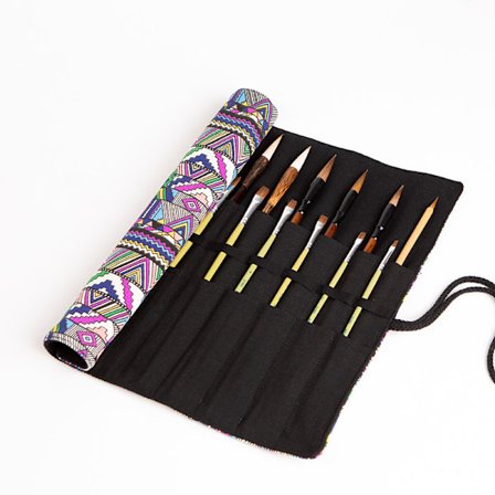 20 huller lærred rul op blyant etui blyant taske ruller blyant pung pen pung farvet blyant kuvert til dreng pige barn teenager voksen studerende maler