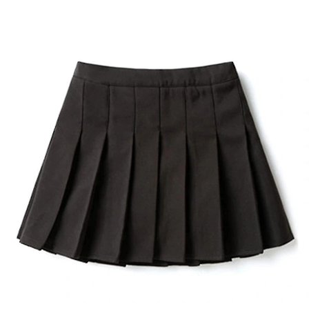 /EA/Tytöt Korkea Vyötärö Laskostettu Vetoketju Tennistyylinen Hame Minimekko (lapset) musta 160cm 13-14 vuotta