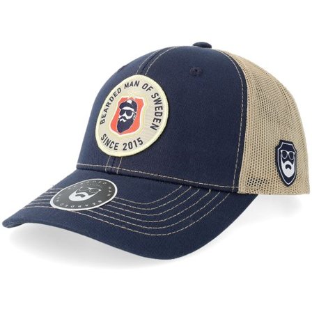Bearded Man - Blå trucker Keps - Bm Of Sweden Navy/Khaki Trucker @ Hatstore