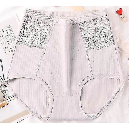 Stora Storlekar Hög Midja Underkläder Dam Bekväm Bomull Mjuk Elastisk Sömlös