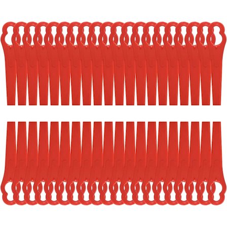 120 stk. Plæneklipperblade Udskiftningsplastik plæneklipperblade røde 8,3 cm Plastik plæneklipperblade til have og plæneklippere.