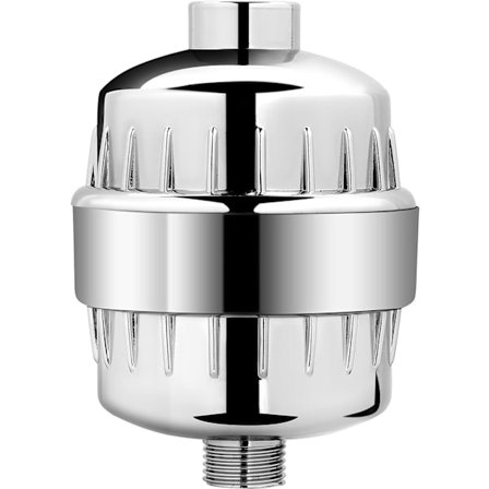 Brusefilter til hårdt vand, brusehovedfilter med 2 udskiftelige filterpatroner - WELLNGS-LP-