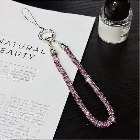Telefon Håndleddsstropp Skinnende Rhinestone Dekor Håndstropp Lanyard, Lengde: 25cm(h})