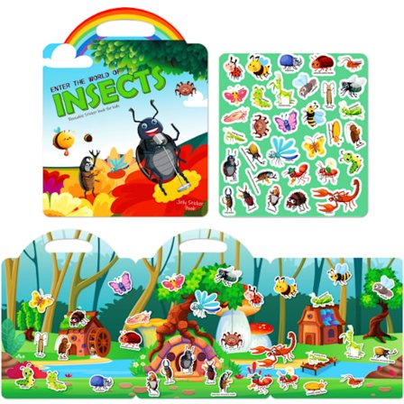 Børns Bærbare Gele-Sticker Stille Bog, Genanvendelig Sticker Bog, Førskole Læringsaktivitet Rejselegetøj