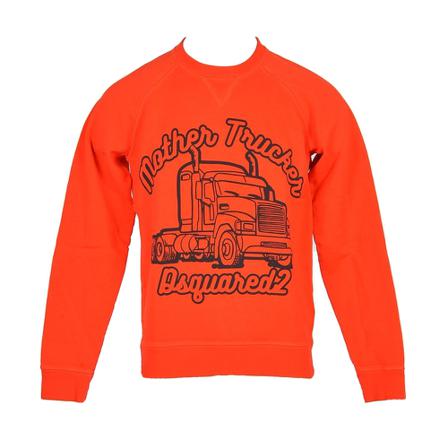 Dsquared2 Mother Trucker Crewneck Sweatshirt Orange, Herre Sweatshirts