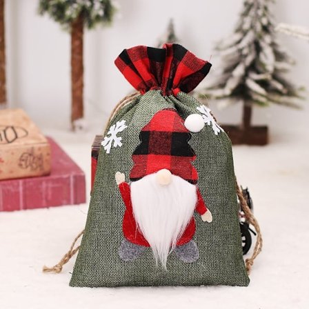 Gavepose med snøre Julegavepose GRØN