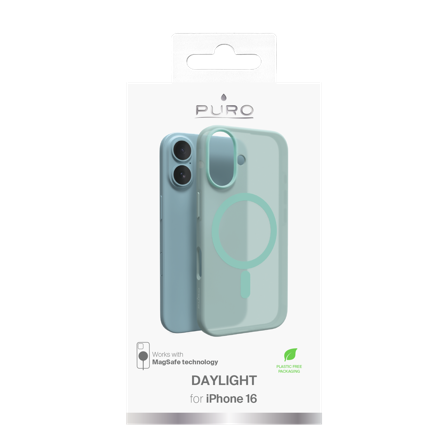 PURO iPhone 16 silicone cover DAYLIGHT, semi-transparent, green