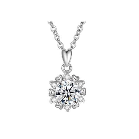 Kvinnor Halsband Kedja Choker Hänge Smycken Flickor Present Stjärna Botten Diamant Blomma S925 Sterling Silver Platinum 925 silver
