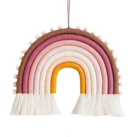 Sateenkaari seinäkoriste, Sateenkaari sisustus, Makramee sateenkaari seinäkoriste, Sateenkaari vauvan huoneen sisustus, Seinäkoriste vauvan huoneeseen