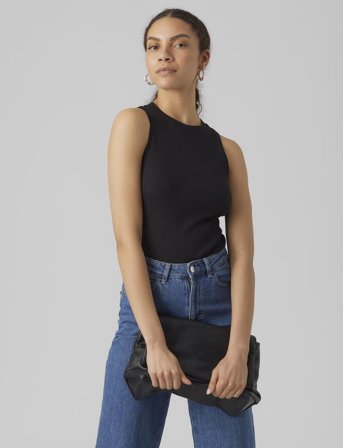 Vero Moda Vmlavender Sl O-Neck Top Vma Noos - Black - XS