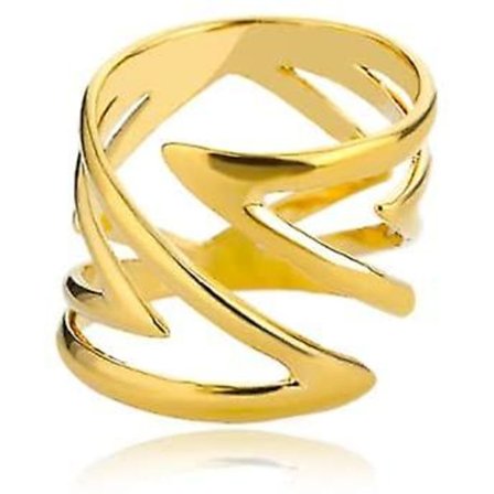 Loyjoy Guldringar för kvinnor Vintage Punk Hip Hop Geometri Stil Ring Festtillbehör Smycken Femme - Guld Färg - Resizable