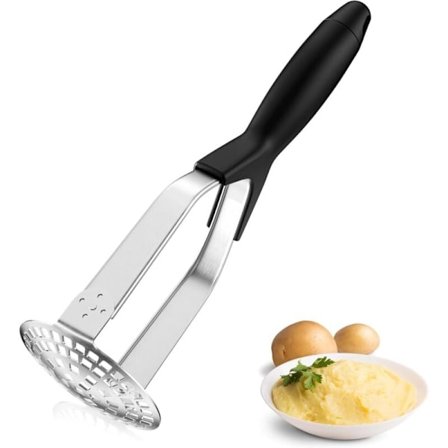 Potetmoser i rustfritt stål, profesjonell manuell potetpresse med sklisikkert håndtak, sammenleggbar eplemoser for frukt, grønnsaker, barnemat