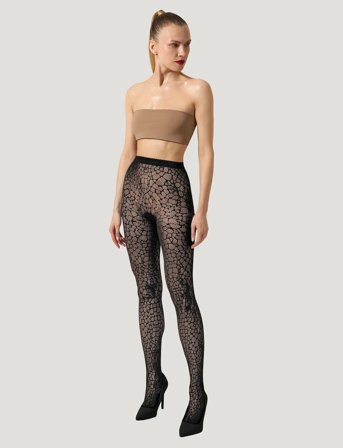 Wolford Reptile Net Tights - Black - XS