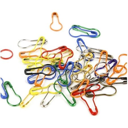 1000 stk. små kalebasnåle assorteret, sikkerhedsnål, metalgræskarnål, pæreformet metalgræskarnål, tøjtag-nåle (FMY)