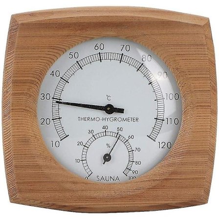 1 stk. Sauna Temperatur Cedertræ Termometer Hygrometer Termohygrometer Sauna Tilbehør