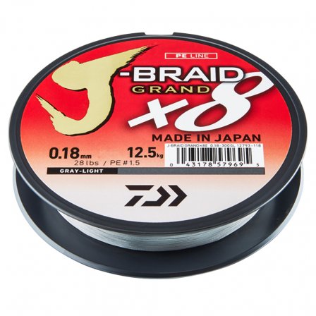 Daiwa J-braid Grand X8 0.10mm 135m Grey 13LB