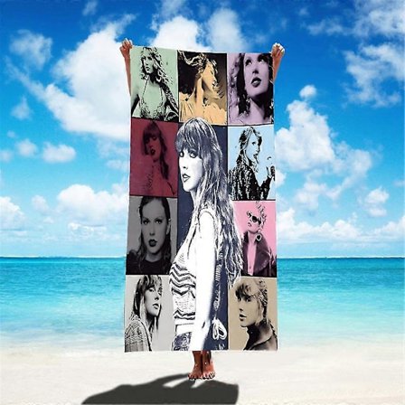 Taylor Swift Print Strandhåndklæde Oversized, Super Absorberende Mikrofiber Strandhåndklæde, Blødt Strand Pool Svømme Badehåndklæde 75x150 cm til 