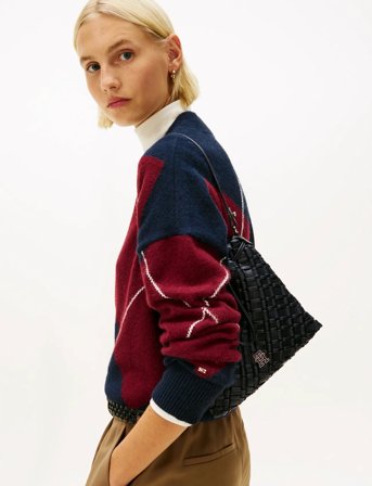 Tommy Hilfiger Th Braided Shoulder Bag - Black - ONE SIZE