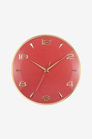 Karlsson - Seinäkello Sienna Glow - Punainen - Seinäkellot & pöytäkellot - - Homeroom
