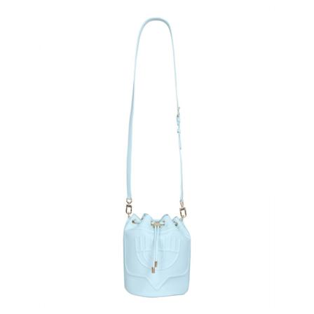 Chiara Ferragni Collection, Eyelike Bucket Bag Blauw, Dames, Maat:ONE Size,polyester