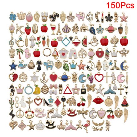 Eläin Kukkia Sekalaiset Emalji-riipukset DIY Rannekorut Korut C: 150 kpl