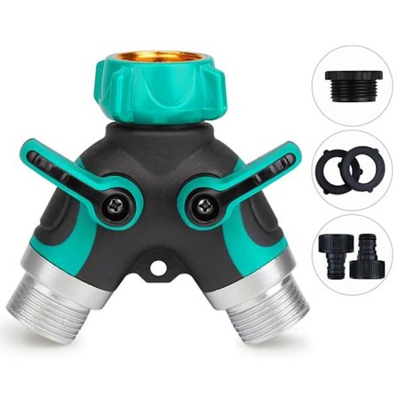 2-vägs slangdelare, trädgård 2-vägs slanganslutning vattenkranar 2-vägs