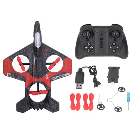 RC-drone EPP-kauko-ohjattava lentokone värikkäillä LED-valoilla, vara potkurit, lasten lelu, lahja, punainen, yksi akku