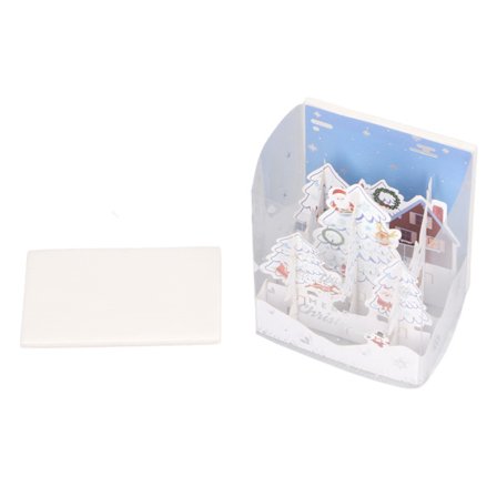 3D Popup Musikaalinen Joulukortti Käsintehty Laserleikattu Lumimaisema Onnittelukortti