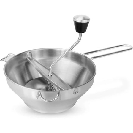 Grøntsagsmølle | Tomatpresser i rustfrit stål | Madmølle | Madhakker | Kartoffelmoser | Roterende puré | Tåler opvaskemaskine
