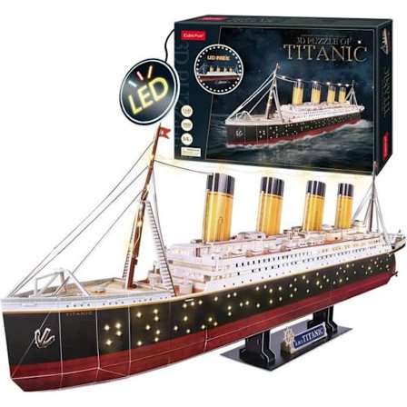 3D-laivapalapeli - Titanic-mallisarja rakennettavaksi LEDillä, 3D-palapeli, laivamallit, kokoamispeli, 266, 4h kokoaminen