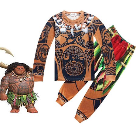 Moana Maui Kostume Børne Drenge Ærme Pyjamas Pjs Sæt Nattøj
